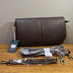 JOY SUSAN BROWN VEGAN LEATHER CONVERTIBLE PURSE GL804215